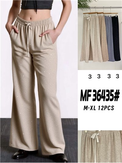 Pantalón recto punto glitter 2