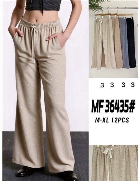 Pantalón recto punto glitter