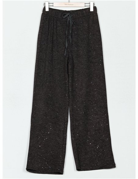 Pantalón recto punto glitter