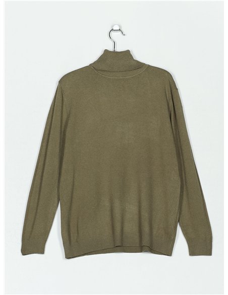 Jersey básico amplio cuello vuelto