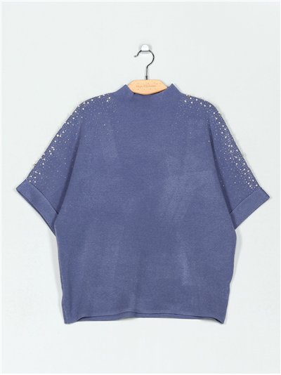 Jersey amplio perlas manga corta