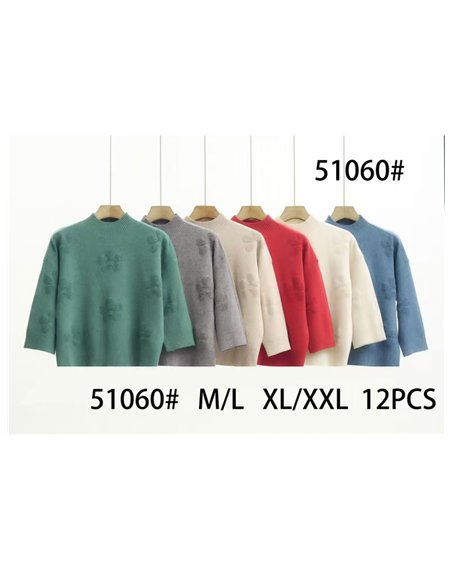 Jersey soft flores relieves cuello perkins