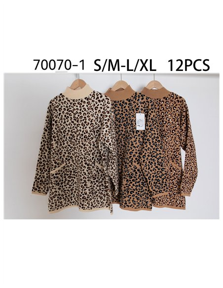 Jersey amplio leopardo cuello perkins