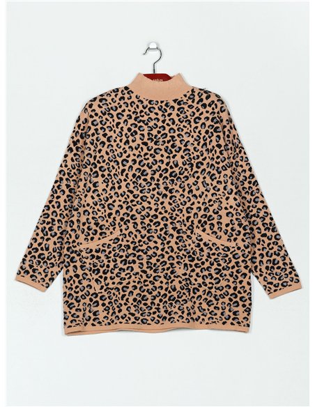 Jersey amplio leopardo cuello perkins