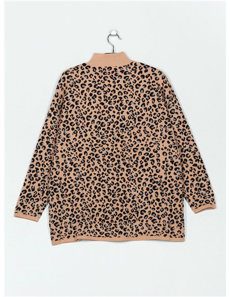 Jersey amplio leopardo cuello perkins