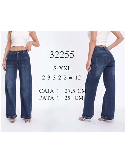 Jeans wide leg bolsillo deshilachado 2