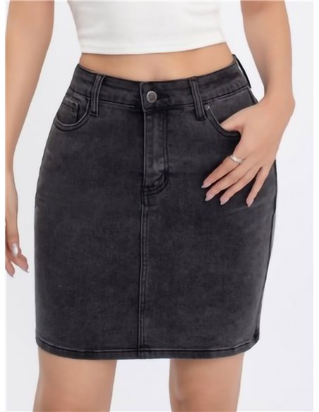 Falda mini denim push up