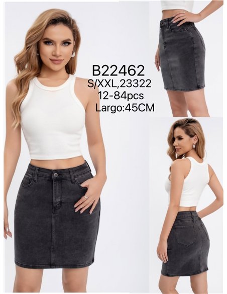 Falda mini denim push up