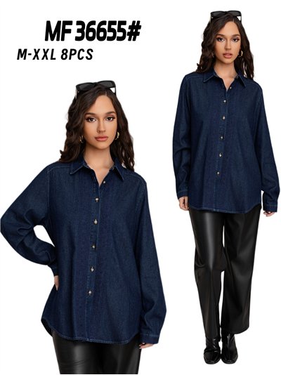 Camisa denim amplia bordada 2