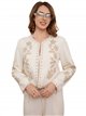 Chaqueta lino bordado floral