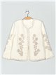 Chaqueta lino bordado floral