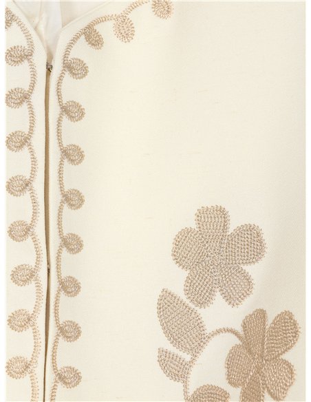 Chaqueta lino bordado floral