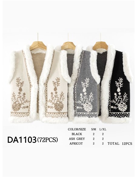 Chaleco punto floral pelo