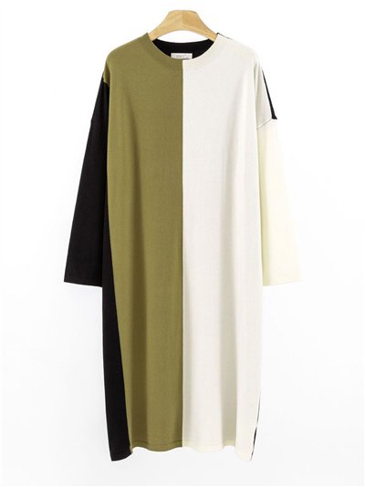 Vestido amplio punto contraste