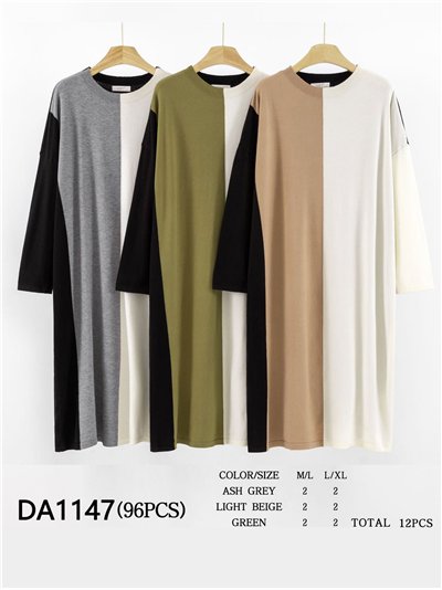 Vestido amplio punto contraste 2