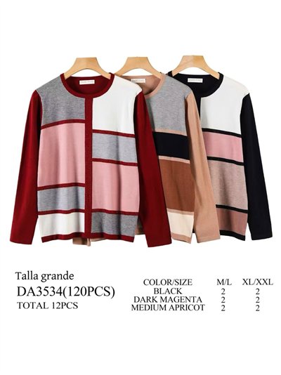 Jersey contraste strass talla grande 2