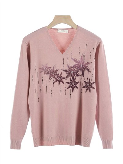 Jersey flores perlas talla grande