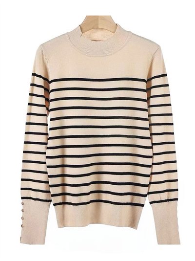 Jersey rayas manga botones cuello perkins