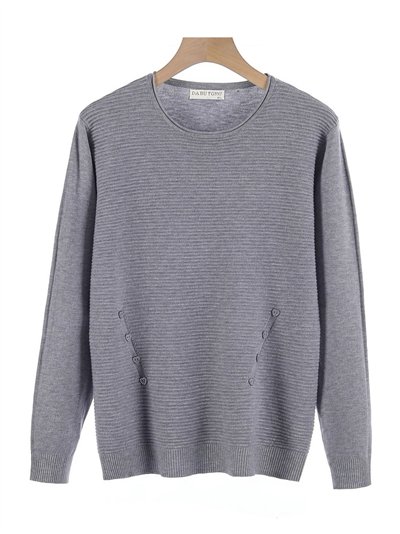 Jersey canalé botones talla grande