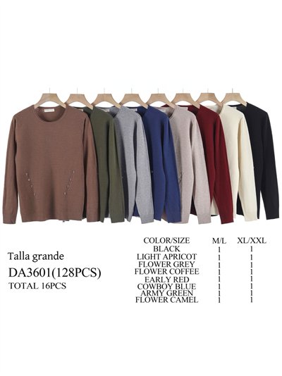 Jersey canalé botones talla grande 2