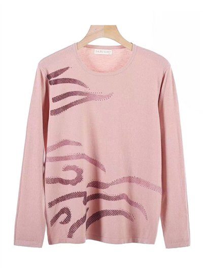 Jersey estampado aterciopelado strass talla grande