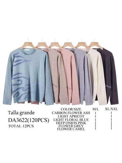 Jersey estampado aterciopelado strass talla grande 2