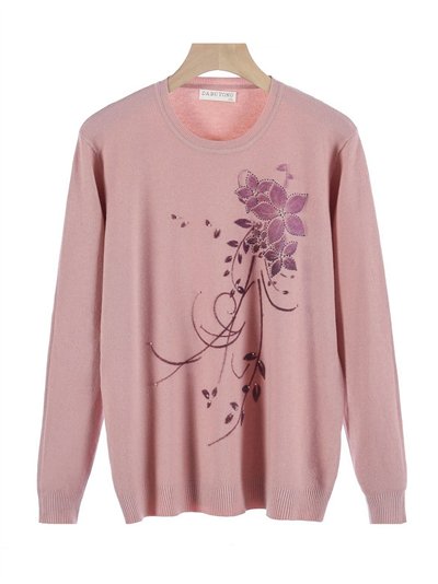 Jersey flores aterciopeladas perlas talla grande