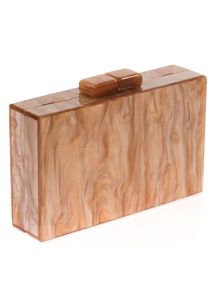 Marble effect clutch oro