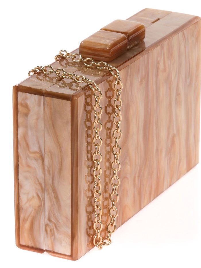 Marble effect clutch oro