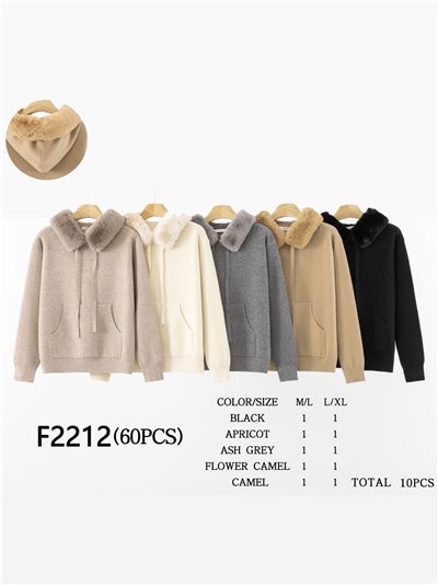 Sudadera punto capucha pelo 2