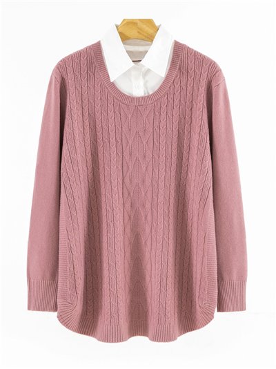 Jersey amplia trenzas efecto doble