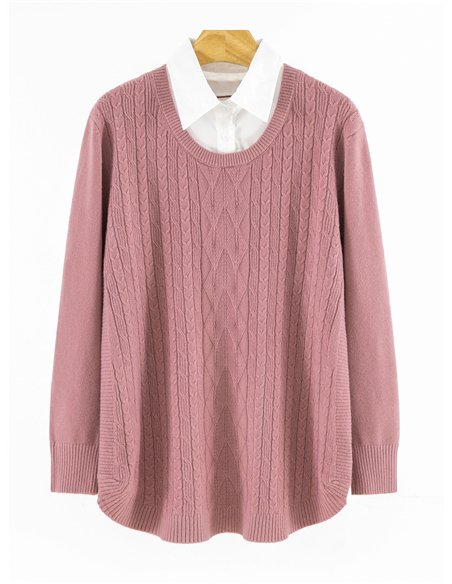 Jersey amplia trenzas efecto doble