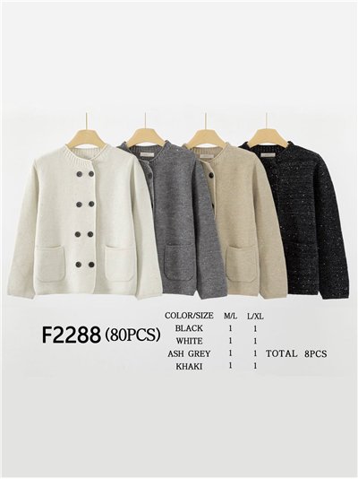 Chaqueta punto doble botonadura lentejuelas 2