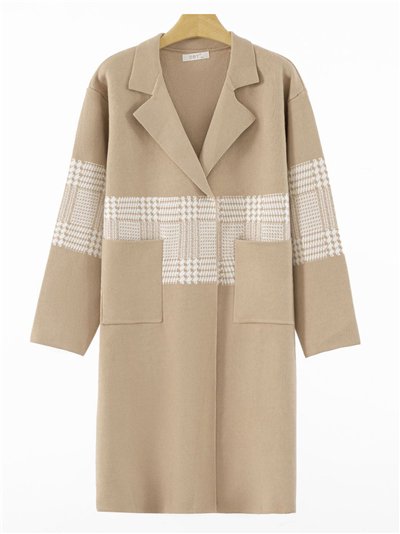 Abrigo largo punto pata de gallo