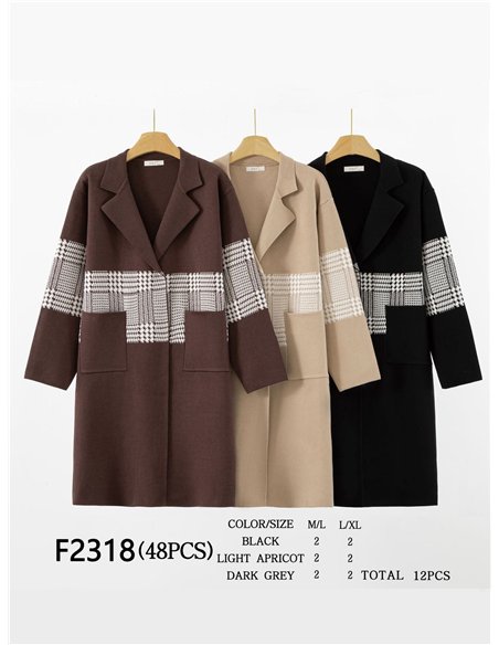 Abrigo largo punto pata de gallo