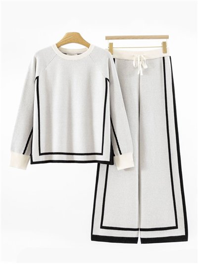 Conjunto Jersey contraste + Pantalón