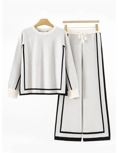 Conjunto Jersey contraste + Pantalón