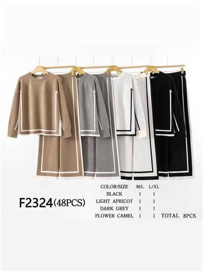 Conjunto Jersey contraste + Pantalón 2