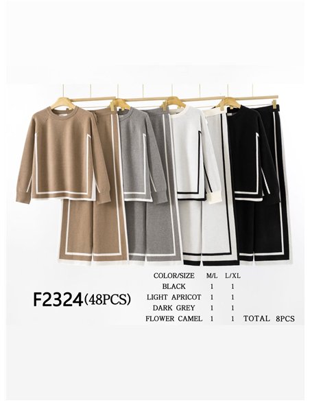 Conjunto Jersey contraste + Pantalón