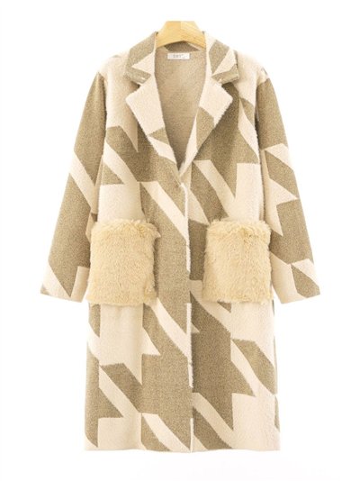 Abrigo largo punto pelo pata de gallo