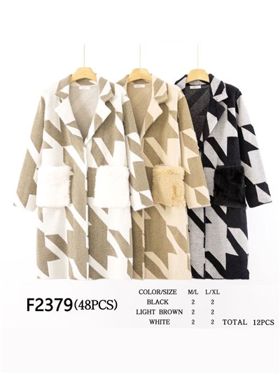 Abrigo largo punto pelo pata de gallo 2