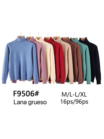 Jersey básico punto grueso cuello vuelto 2