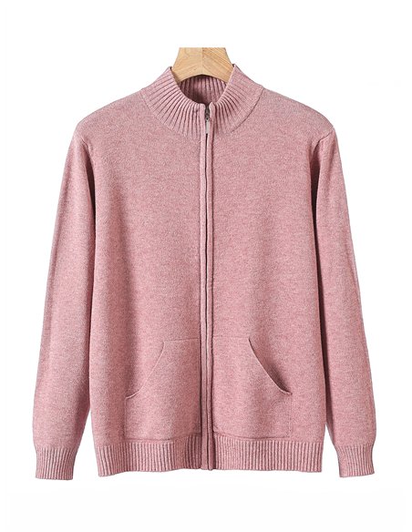 High neck cardigan with zip