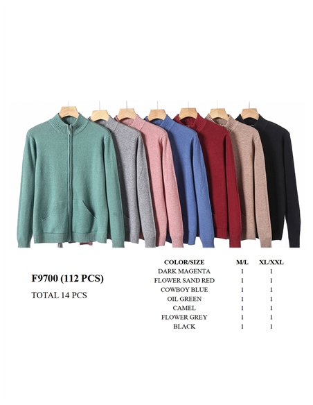 High neck cardigan with zip