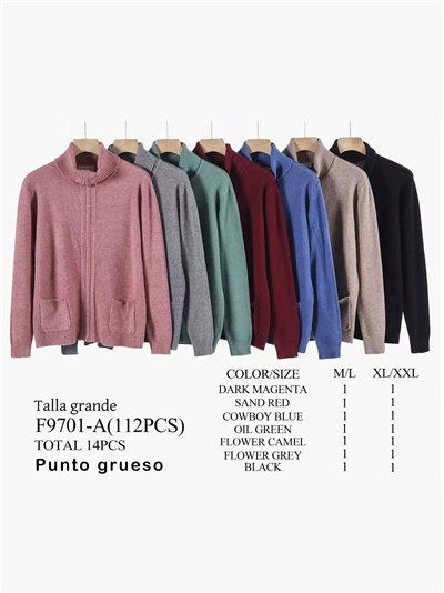Chaqueta punto cremallera cuello vuelto 2