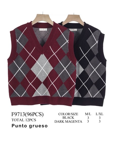 Chaleco punto cálido rombos