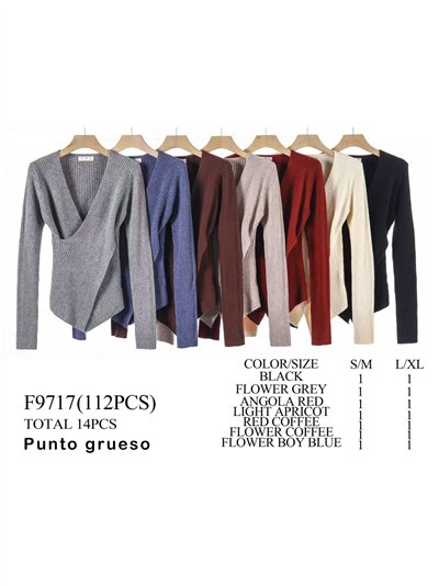 Jersey canalé punto cálido escote cruzado 2