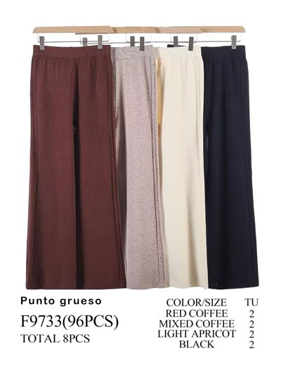 Pantalón recto punto cálido estructura trenzas 2