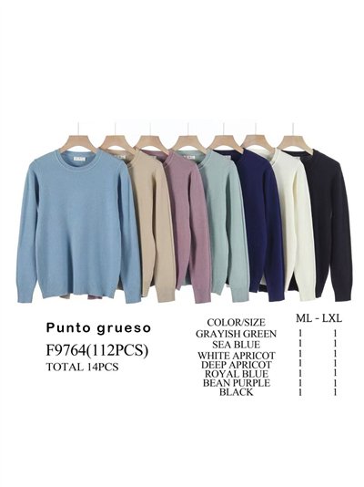 Jersey básico punto grueso cuello redondo 2