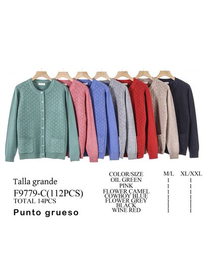 Chaqueta punto cálido estructura talla grande 2